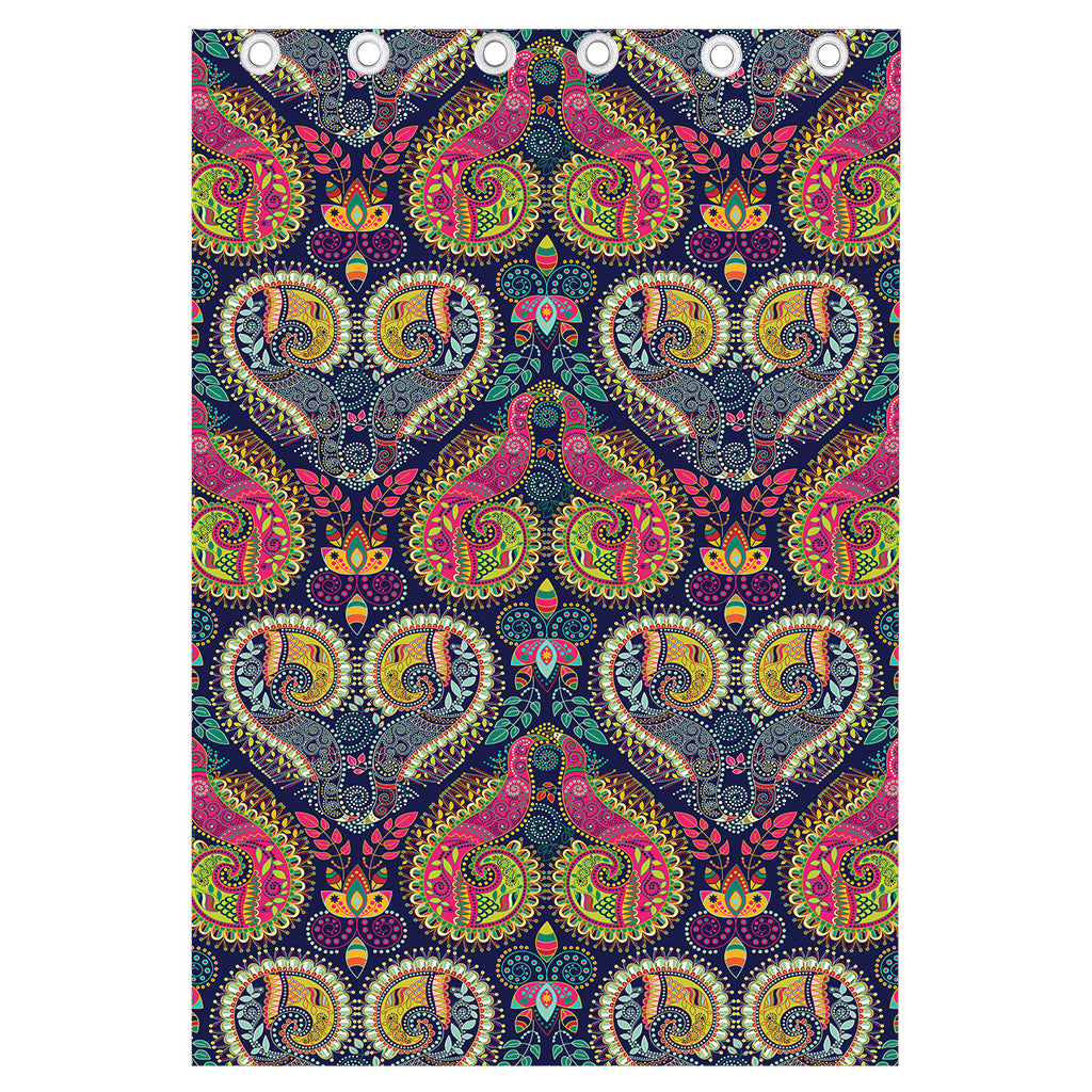 Colorful Boho Paisley Pattern Print Curtain