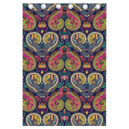 Colorful Boho Paisley Pattern Print Curtain