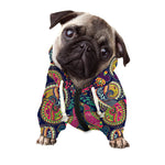 Colorful Boho Paisley Pattern Print Dog Zip Up Hoodie