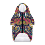 Colorful Boho Paisley Pattern Print Dog Zip Up Hoodie