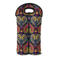 Colorful Boho Paisley Pattern Print Double Neoprene Wine Tote