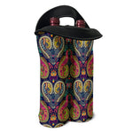 Colorful Boho Paisley Pattern Print Double Neoprene Wine Tote