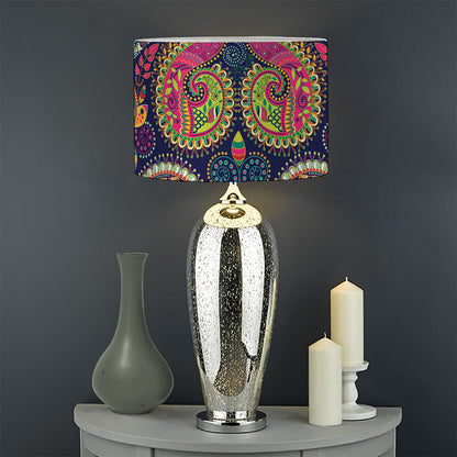 Colorful Boho Paisley Pattern Print Drum Lamp Shade
