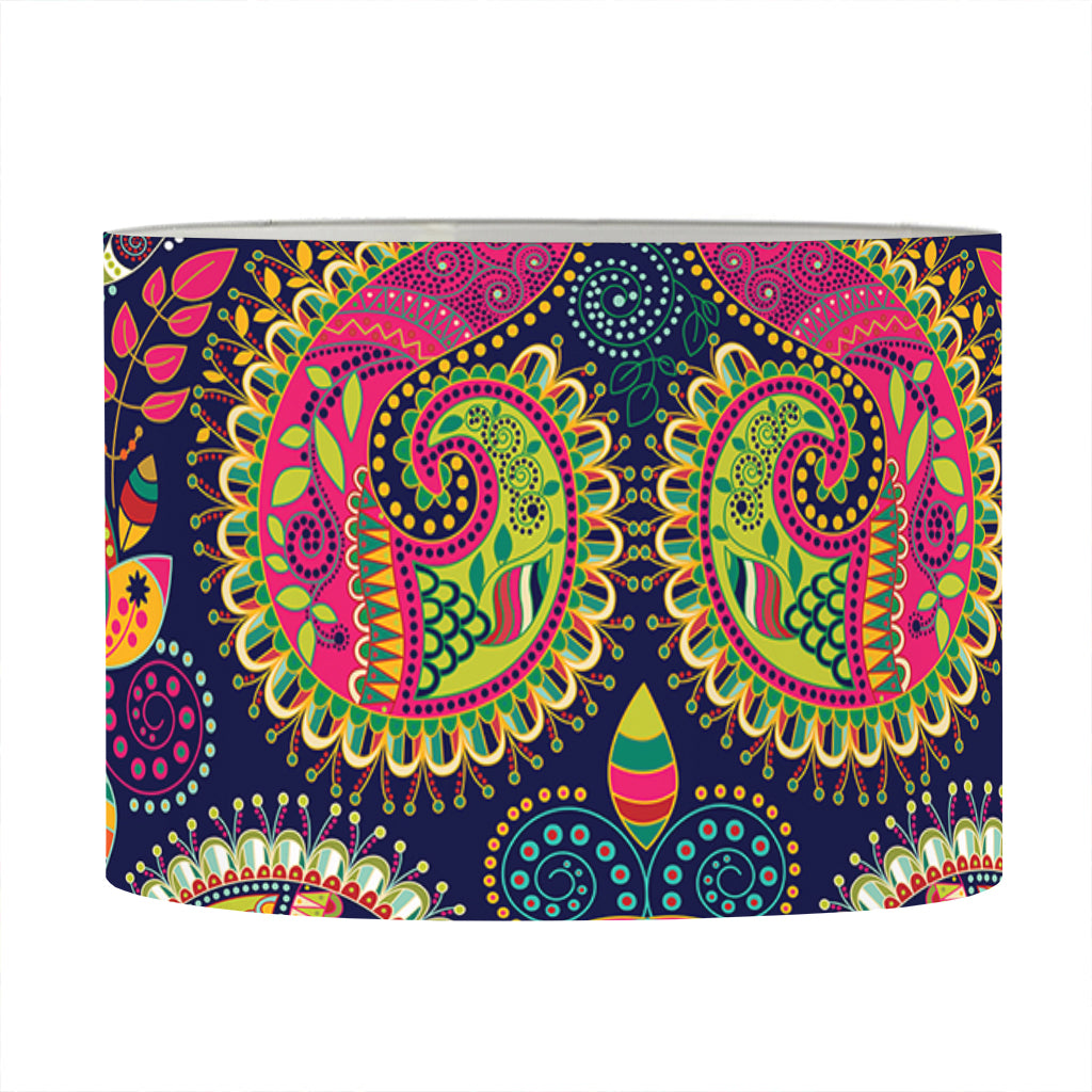 Colorful Boho Paisley Pattern Print Drum Lamp Shade