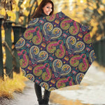 Colorful Boho Paisley Pattern Print Foldable Umbrella