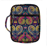 Colorful Boho Paisley Pattern Print Front Pocket Bible Bag