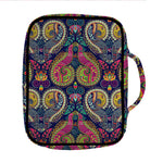 Colorful Boho Paisley Pattern Print Front Pocket Bible Bag