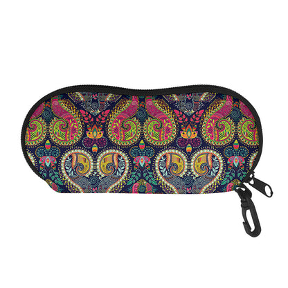 Colorful Boho Paisley Pattern Print Glasses Case