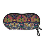 Colorful Boho Paisley Pattern Print Glasses Case