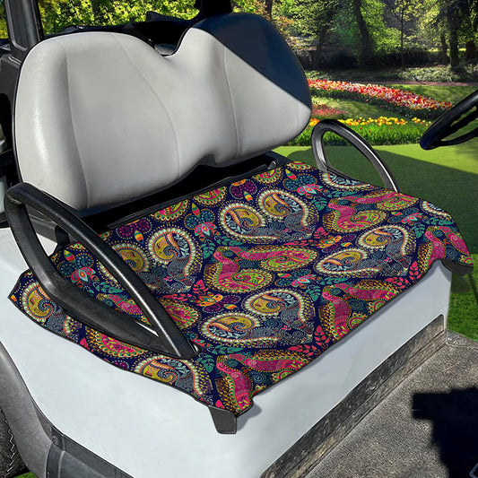 Colorful Boho Paisley Pattern Print Golf Cart Seat Cover
