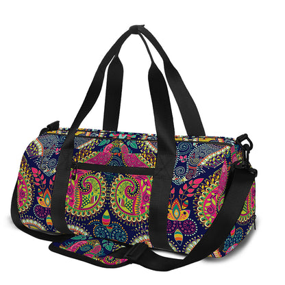 Colorful Boho Paisley Pattern Print Gym Bag