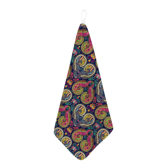 Colorful Boho Paisley Pattern Print Hand Towel
