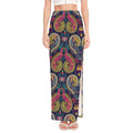 Colorful Boho Paisley Pattern Print High Slit Maxi Skirt