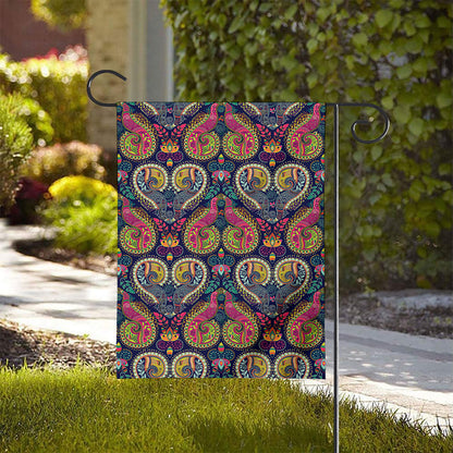 Colorful Boho Paisley Pattern Print House Flag