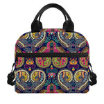 Colorful Boho Paisley Pattern Print Insulated Lunch Bag
