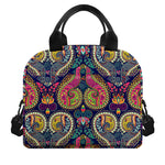 Colorful Boho Paisley Pattern Print Insulated Lunch Bag