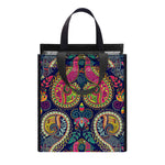 Colorful Boho Paisley Pattern Print Insulated Lunch Tote