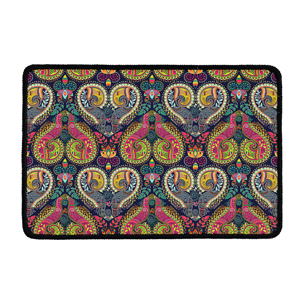 Colorful Boho Paisley Pattern Print Kitchen Mat