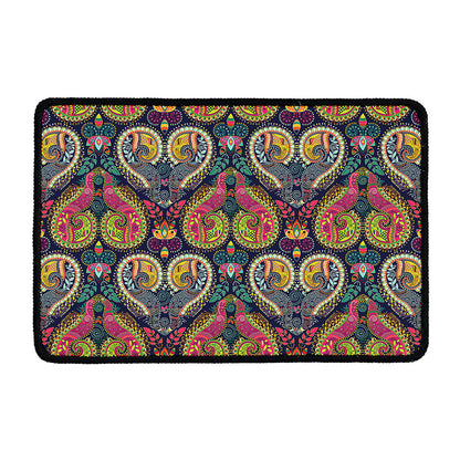 Colorful Boho Paisley Pattern Print Kitchen Mat