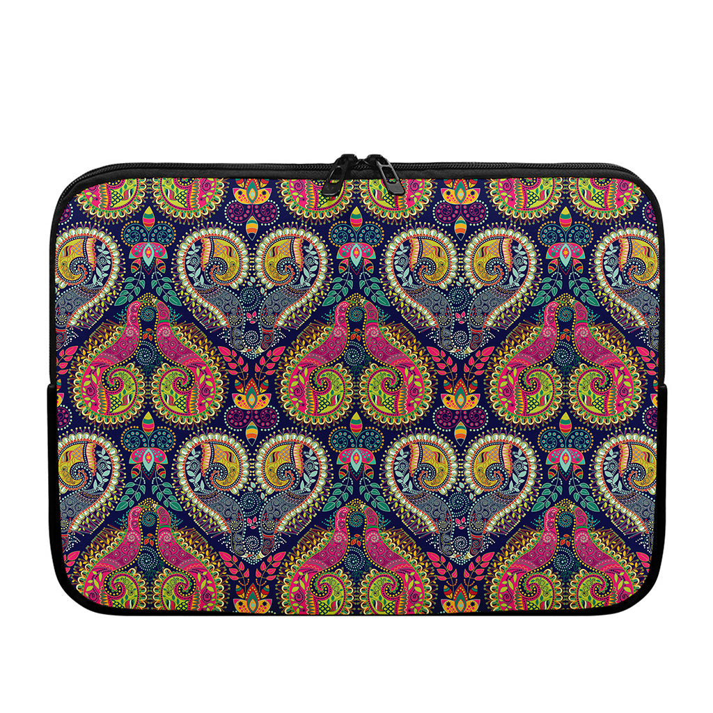 Colorful Boho Paisley Pattern Print Laptop Sleeve