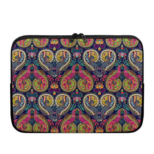 Colorful Boho Paisley Pattern Print Laptop Sleeve