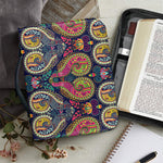 Colorful Boho Paisley Pattern Print Leather Bible Cover