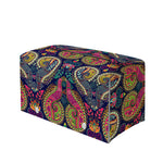 Colorful Boho Paisley Pattern Print Leather Tissue Box Cover
