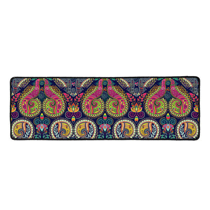 Colorful Boho Paisley Pattern Print Long Kitchen Mat