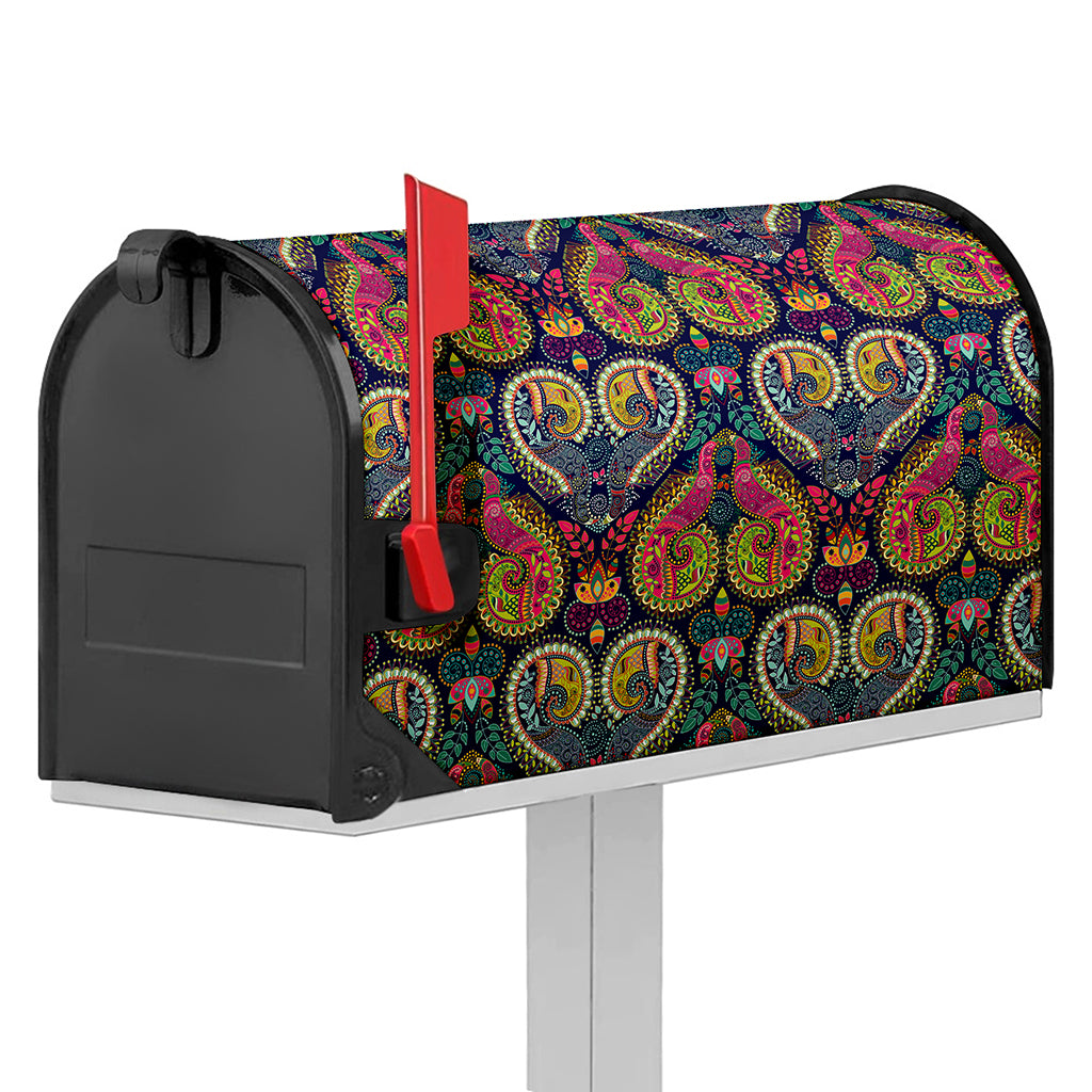 Colorful Boho Paisley Pattern Print Mailbox Cover