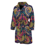 Colorful Boho Paisley Pattern Print Men's Bathrobe