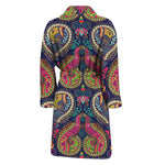 Colorful Boho Paisley Pattern Print Men's Bathrobe