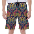 Colorful Boho Paisley Pattern Print Men's Beach Shorts