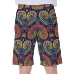 Colorful Boho Paisley Pattern Print Men's Beach Shorts