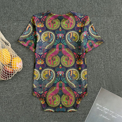 Colorful Boho Paisley Pattern Print Men's Bodysuit