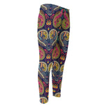 Colorful Boho Paisley Pattern Print Men's Compression Pants