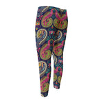Colorful Boho Paisley Pattern Print Men's Compression Pants