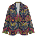 Colorful Boho Paisley Pattern Print Men's Cotton Blazer