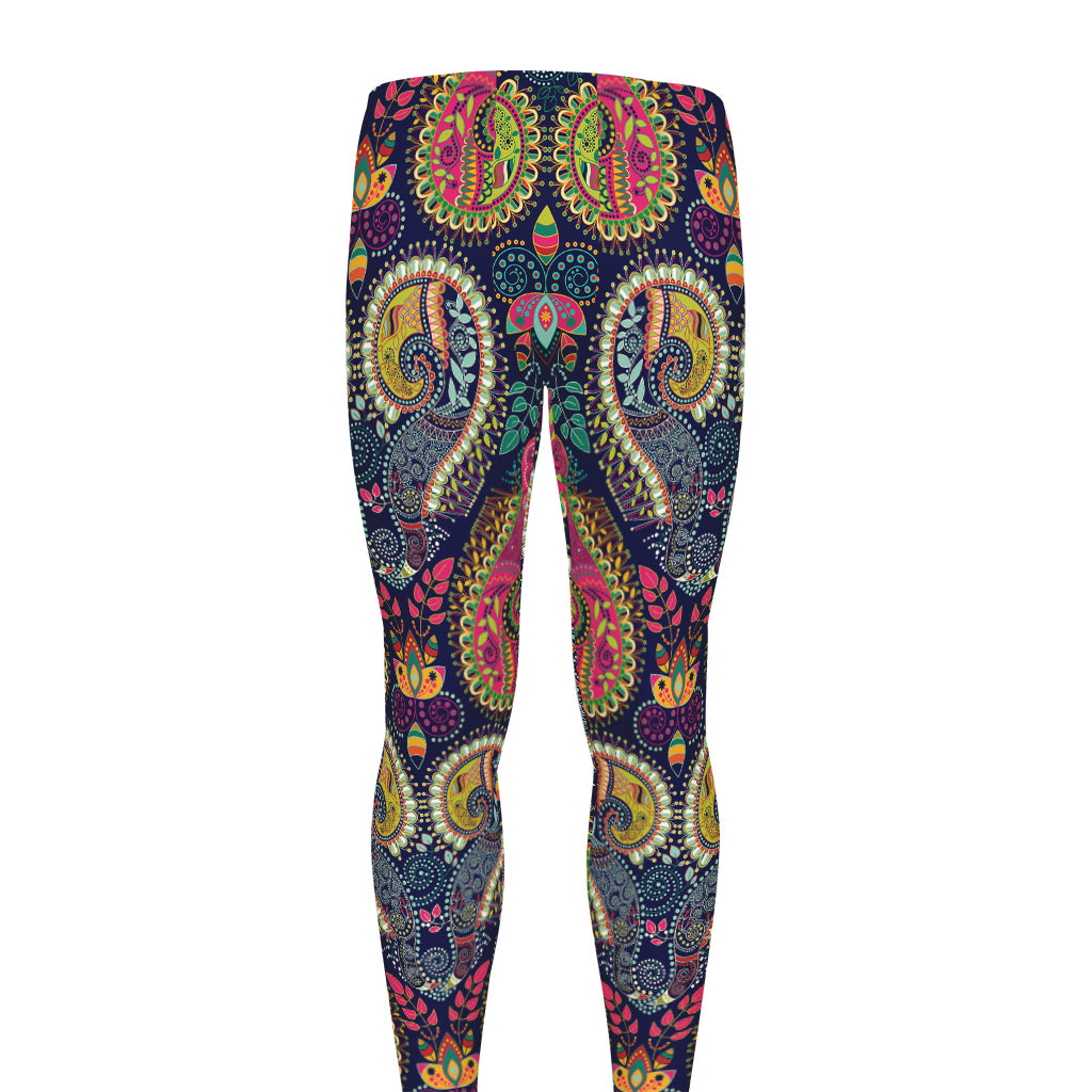 Colorful Boho Paisley Pattern Print Men's leggings