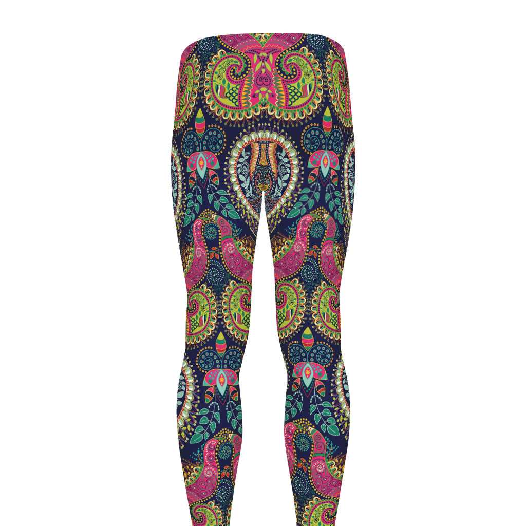 Colorful Boho Paisley Pattern Print Men's leggings