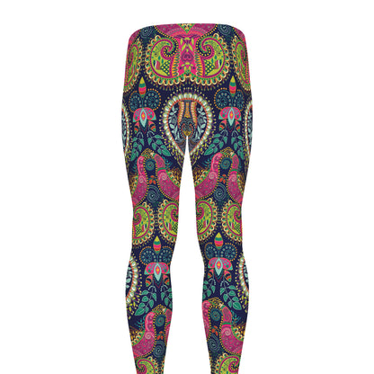 Colorful Boho Paisley Pattern Print Men's leggings