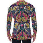 Colorful Boho Paisley Pattern Print Men's Long Sleeve T-Shirt