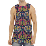 Colorful Boho Paisley Pattern Print Men's Muscle Tank Top