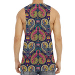 Colorful Boho Paisley Pattern Print Men's Muscle Tank Top