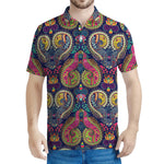 Colorful Boho Paisley Pattern Print Men's Polo Shirt