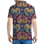 Colorful Boho Paisley Pattern Print Men's Polo Shirt