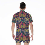 Colorful Boho Paisley Pattern Print Men's Rompers