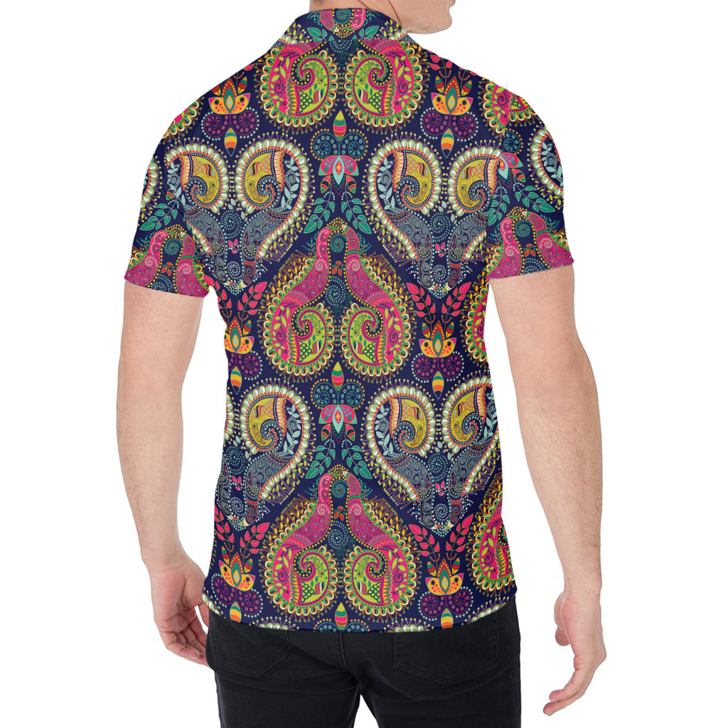 Colorful Boho Paisley Pattern Print Men's Shirt