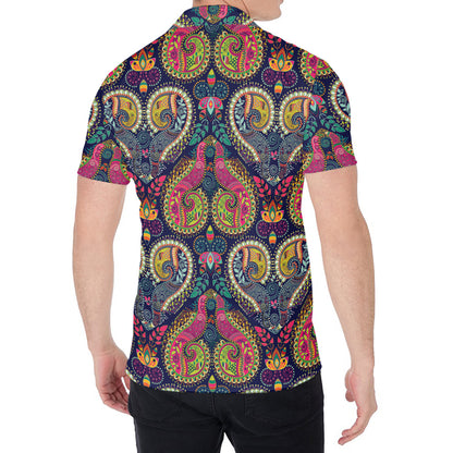 Colorful Boho Paisley Pattern Print Men's Shirt