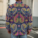 Colorful Boho Paisley Pattern Print Men's Shirt Jacket