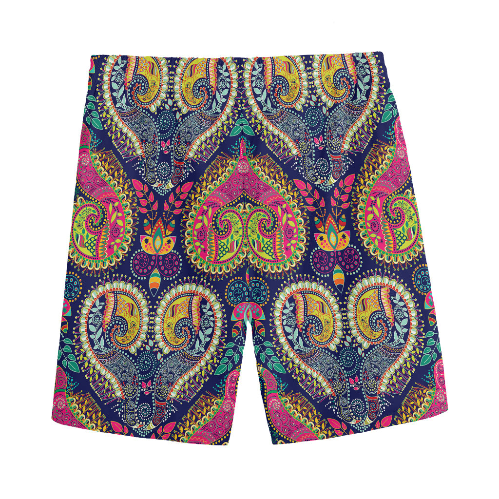 Colorful Boho Paisley Pattern Print Men's Sports Shorts